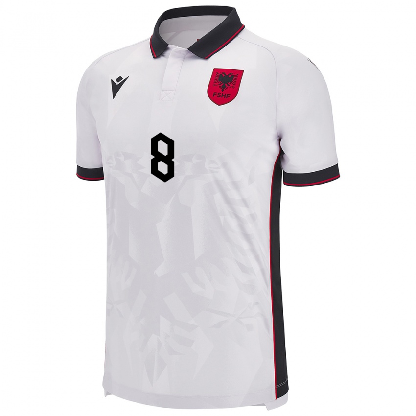 Niño Camiseta Albania Matteo Dashi #8 Blanco 2ª Equipación 24-26 La Camisa Perú