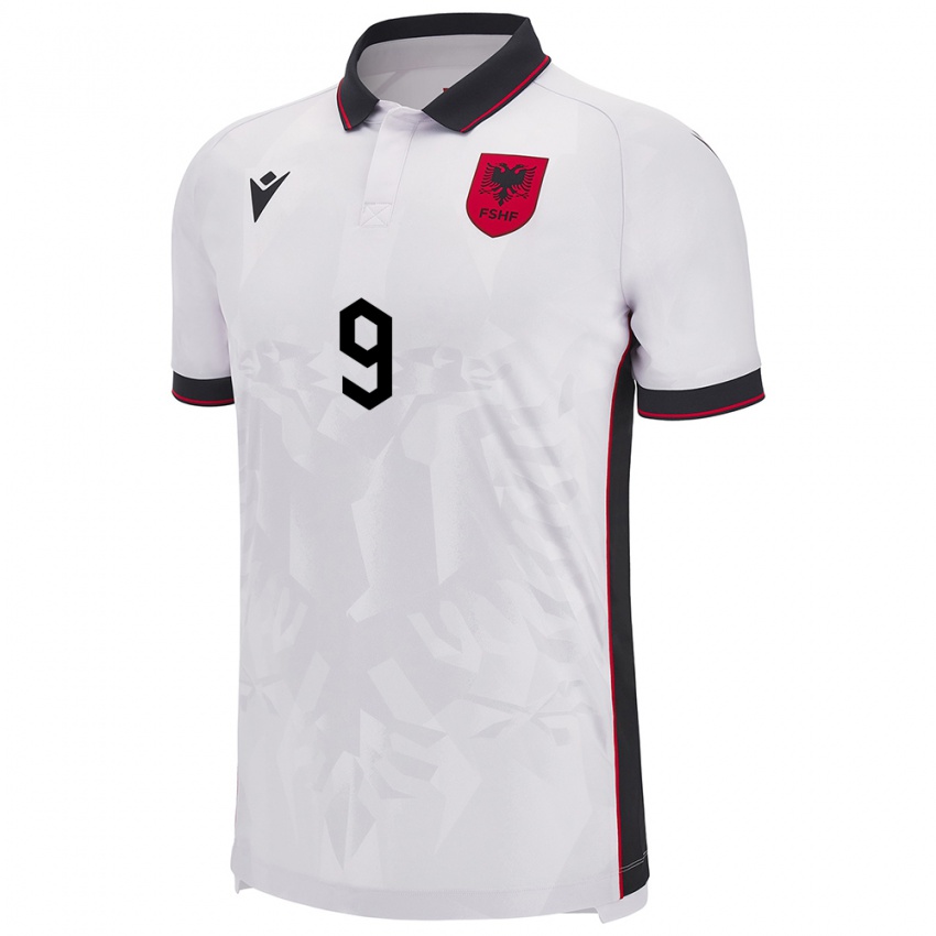 Niño Camiseta Albania Fortesa Berisha #9 Blanco 2ª Equipación 24-26 La Camisa Perú