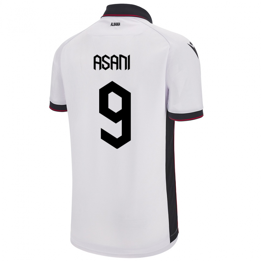 Niño Camiseta Albania Jasir Asani #9 Blanco 2ª Equipación 24-26 La Camisa Perú