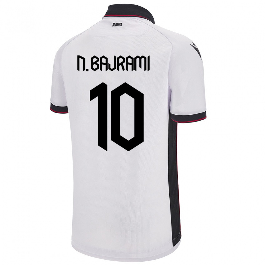 Niño Camiseta Albania Nedim Bajrami #10 Blanco 2ª Equipación 24-26 La Camisa Perú