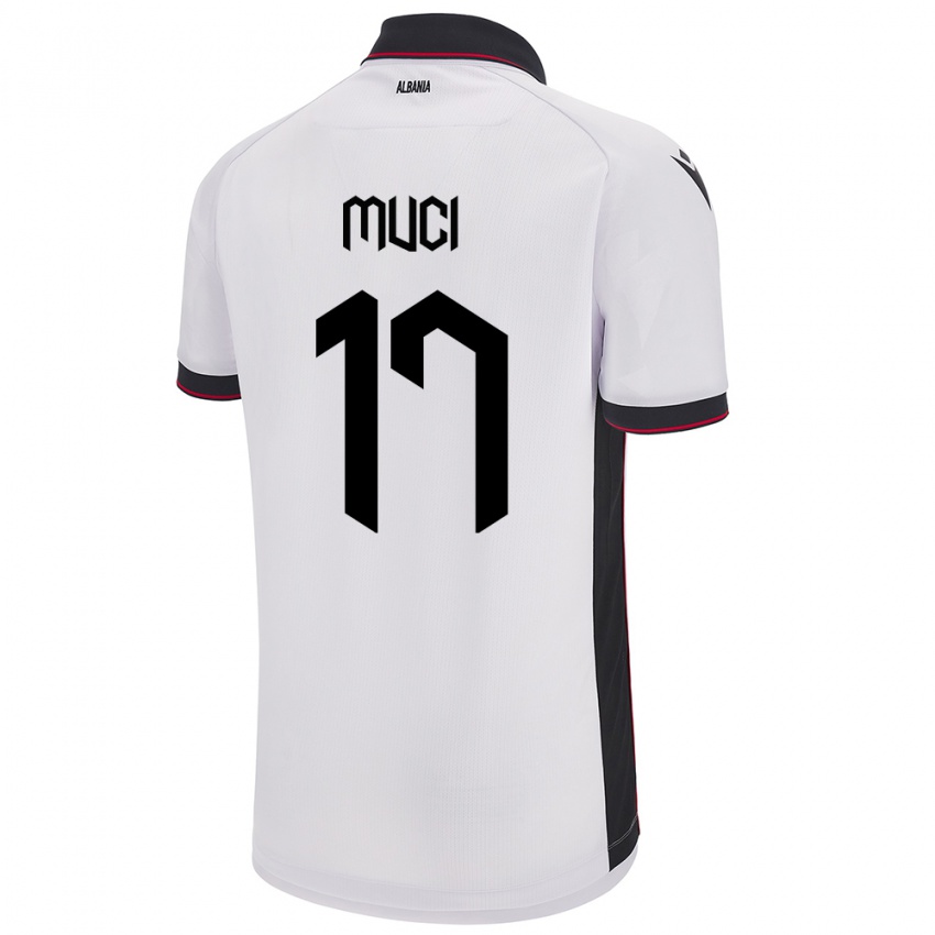 Niño Camiseta Albania Ernest Muci #17 Blanco 2ª Equipación 24-26 La Camisa Perú