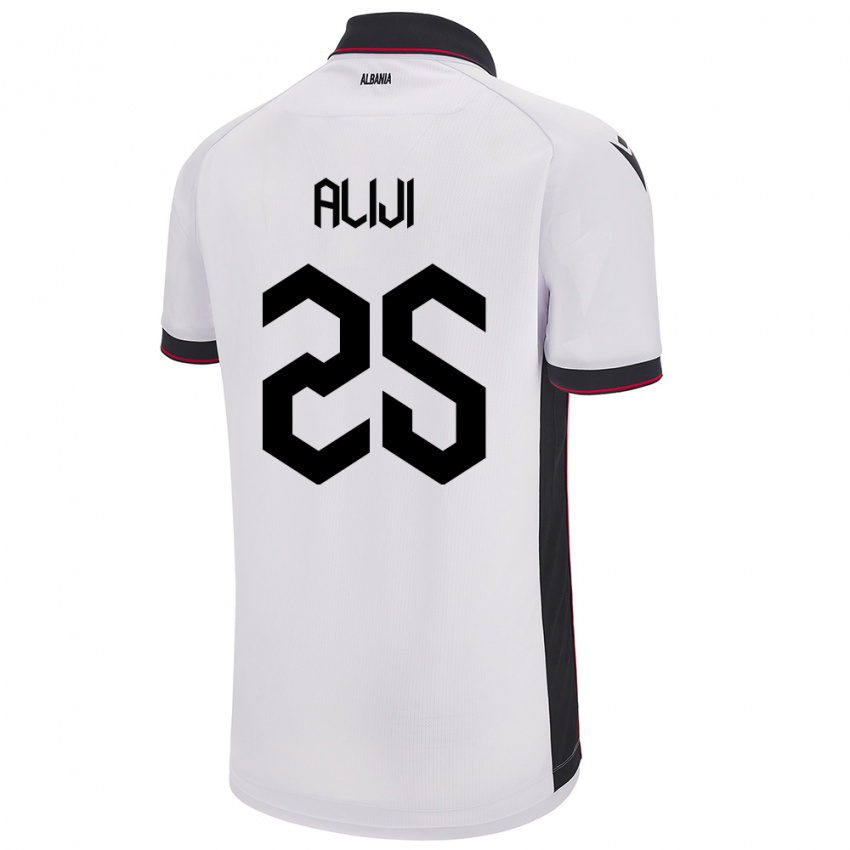 Niño Camiseta Albania Naser Aliji #25 Blanco 2ª Equipación 24-26 La Camisa Perú