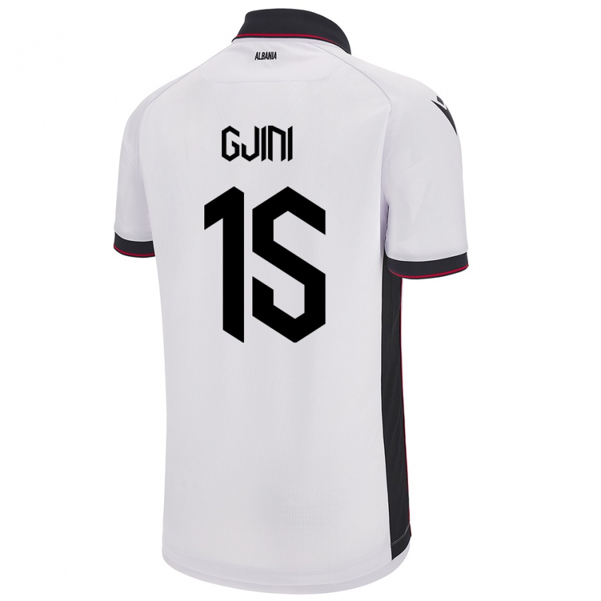 Niño Camiseta Albania Elmando Gjini #15 Blanco 2ª Equipación 24-26 La Camisa Perú