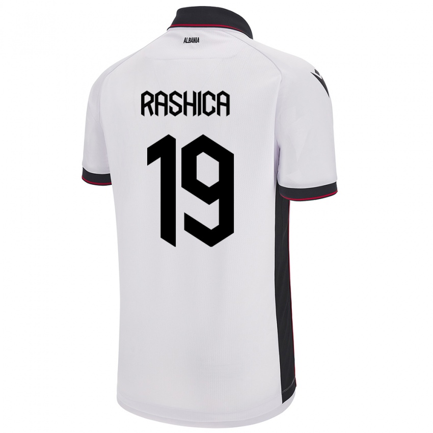 Niño Camiseta Albania Ermir Rashica #19 Blanco 2ª Equipación 24-26 La Camisa Perú