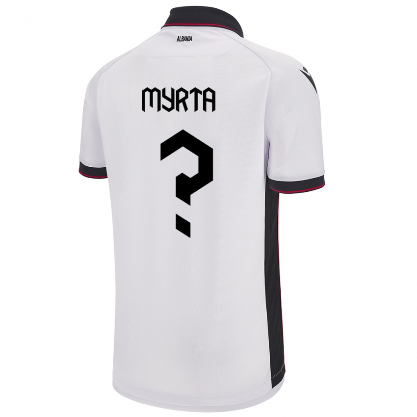 Niño Camiseta Albania Olsi Myrta #0 Blanco 2ª Equipación 24-26 La Camisa Perú