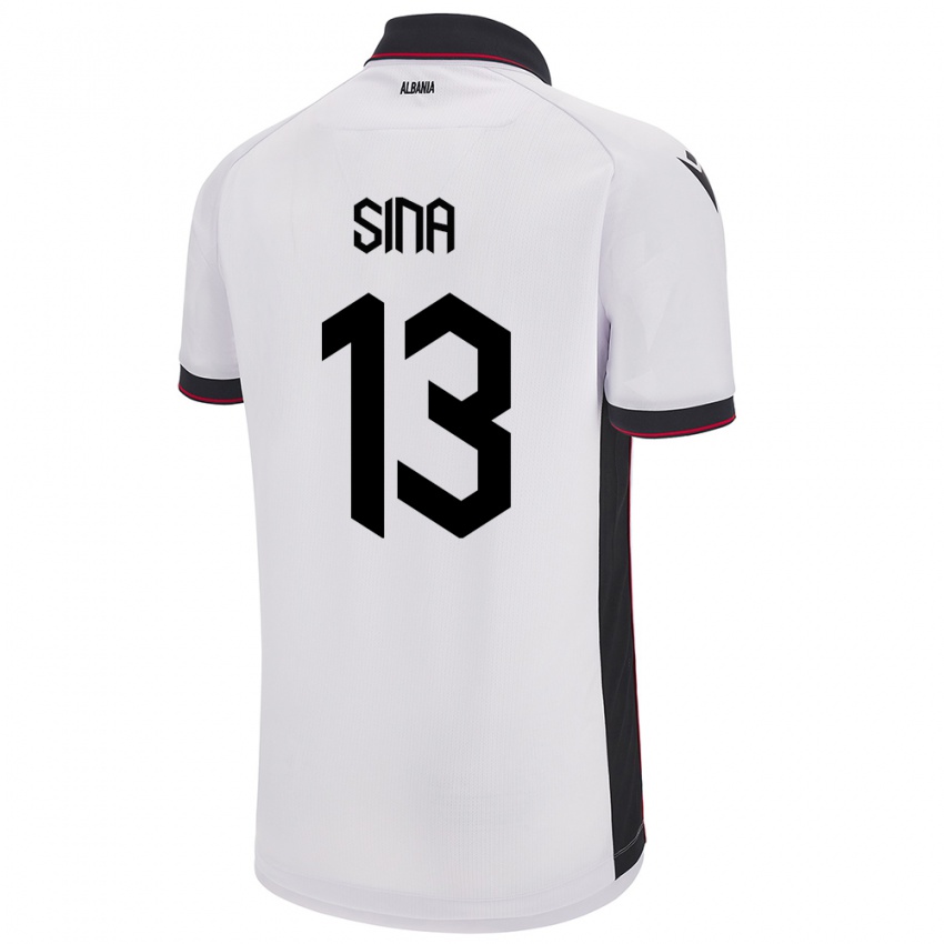 Niño Camiseta Albania Samuele Sina #13 Blanco 2ª Equipación 24-26 La Camisa Perú