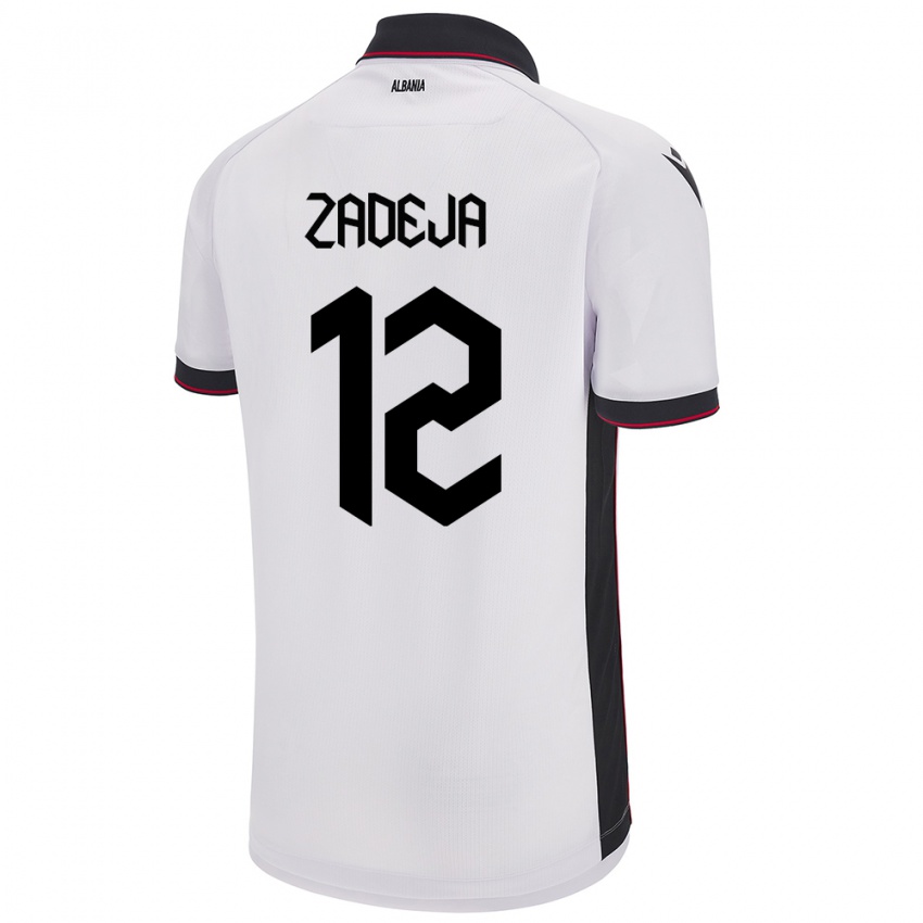 Niño Camiseta Albania Darius Zadeja #12 Blanco 2ª Equipación 24-26 La Camisa Perú