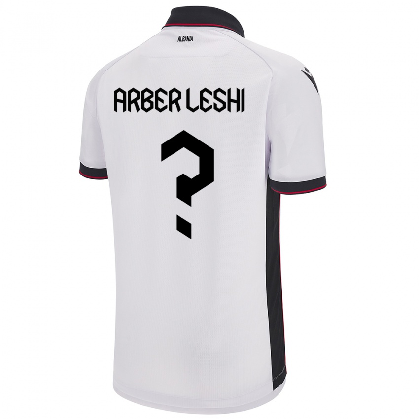 Niño Camiseta Albania Arber Leshi #0 Blanco 2ª Equipación 24-26 La Camisa Perú