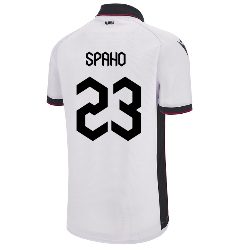 Niño Camiseta Albania Klesjana Spaho #23 Blanco 2ª Equipación 24-26 La Camisa Perú