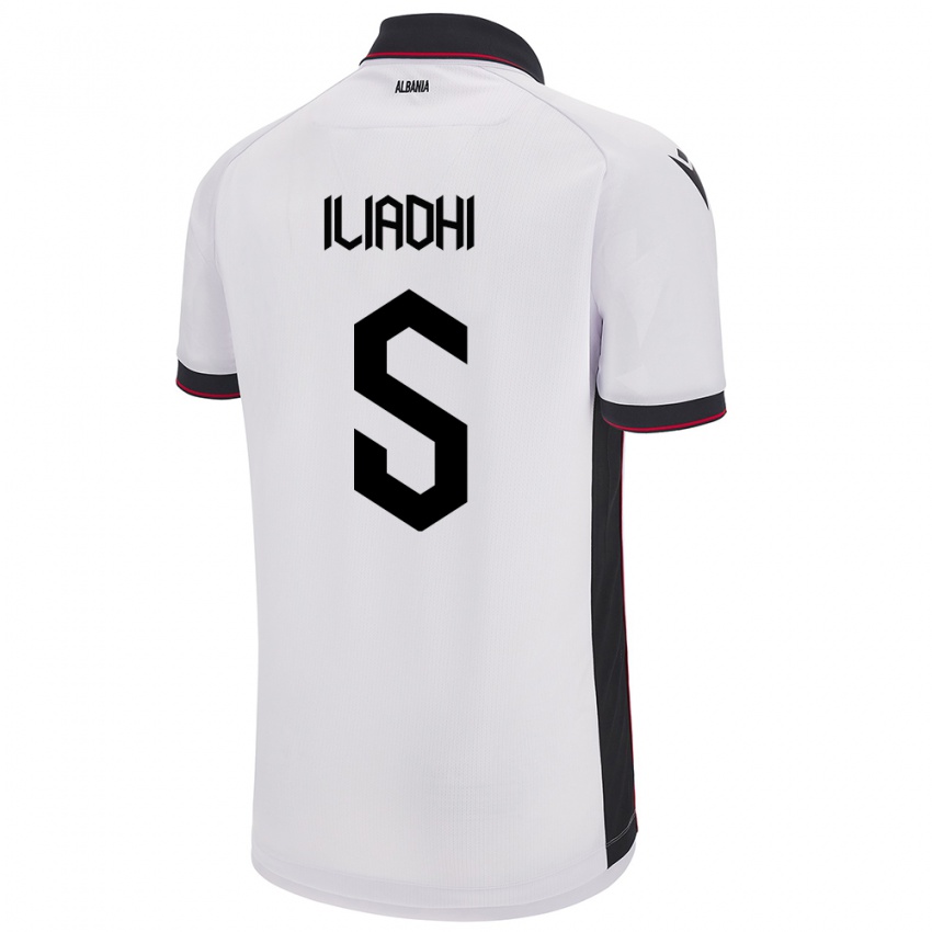 Niño Camiseta Albania Aglia Iliadhi #5 Blanco 2ª Equipación 24-26 La Camisa Perú