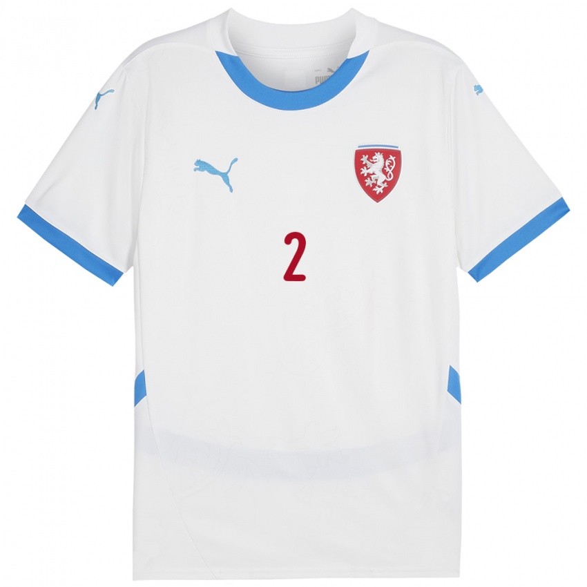 Niño Camiseta Chequia Tobias Boledovic #2 Blanco 2ª Equipación 24-26 La Camisa Perú