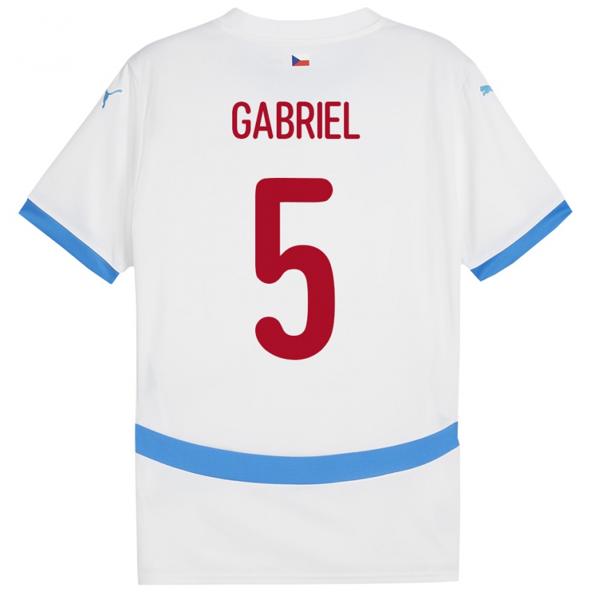 Niño Camiseta Chequia Adam Gabriel #5 Blanco 2ª Equipación 24-26 La Camisa Perú