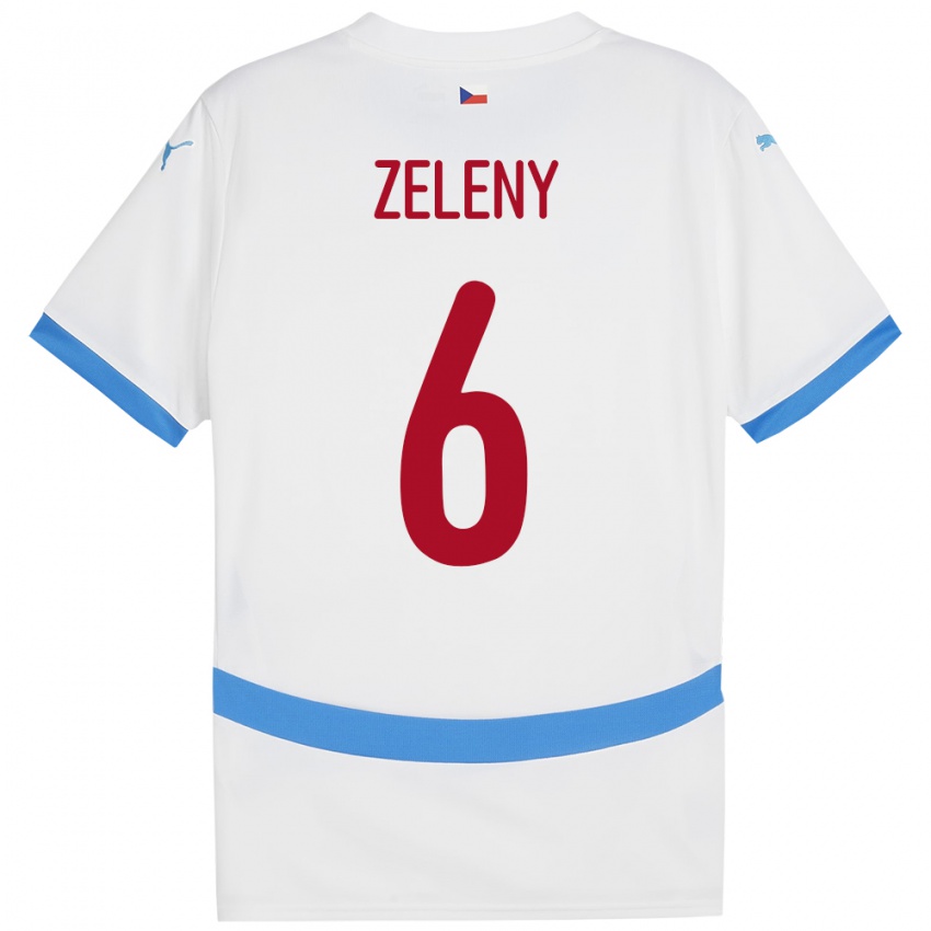 Niño Camiseta Chequia Jaroslav Zelený #6 Blanco 2ª Equipación 24-26 La Camisa Perú