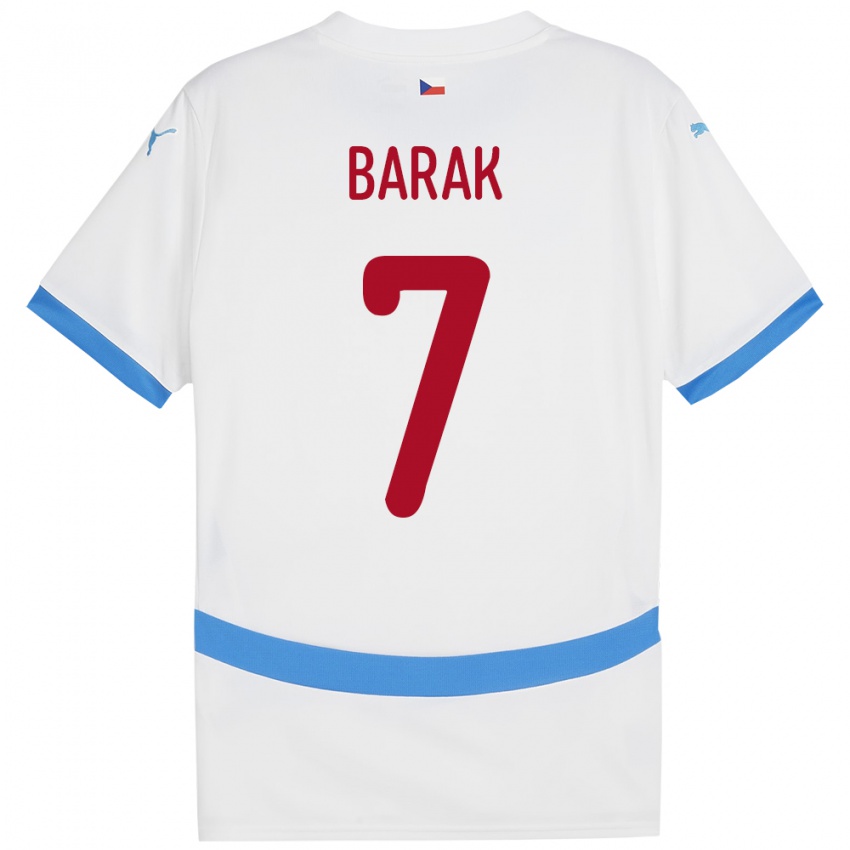 Niño Camiseta Chequia Antonín Barák #7 Blanco 2ª Equipación 24-26 La Camisa Perú