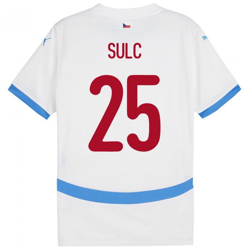 Niño Camiseta Chequia Pavel Sulc #25 Blanco 2ª Equipación 24-26 La Camisa Perú