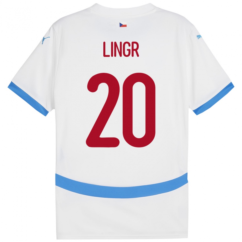 Niño Camiseta Chequia Ondrej Lingr #20 Blanco 2ª Equipación 24-26 La Camisa Perú