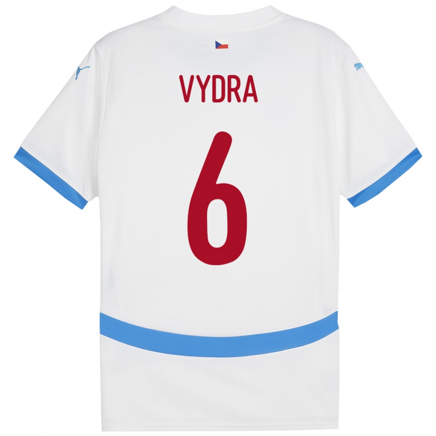 Niño Camiseta Chequia Patrik Vydra #6 Blanco 2ª Equipación 24-26 La Camisa Perú