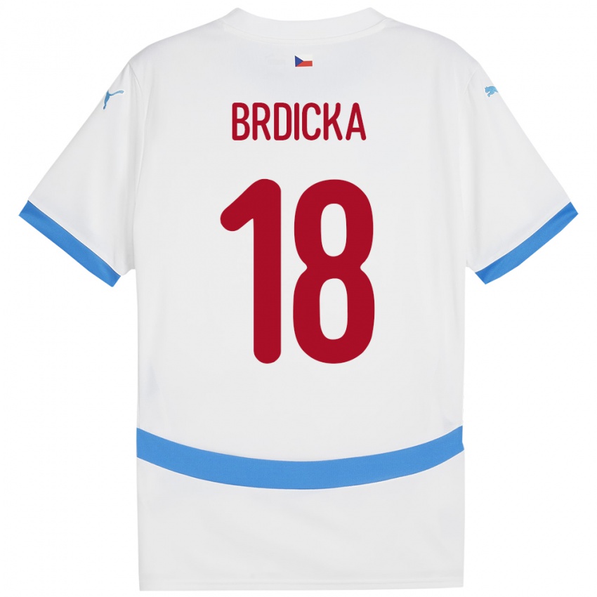 Niño Camiseta Chequia Filip Brdicka #18 Blanco 2ª Equipación 24-26 La Camisa Perú