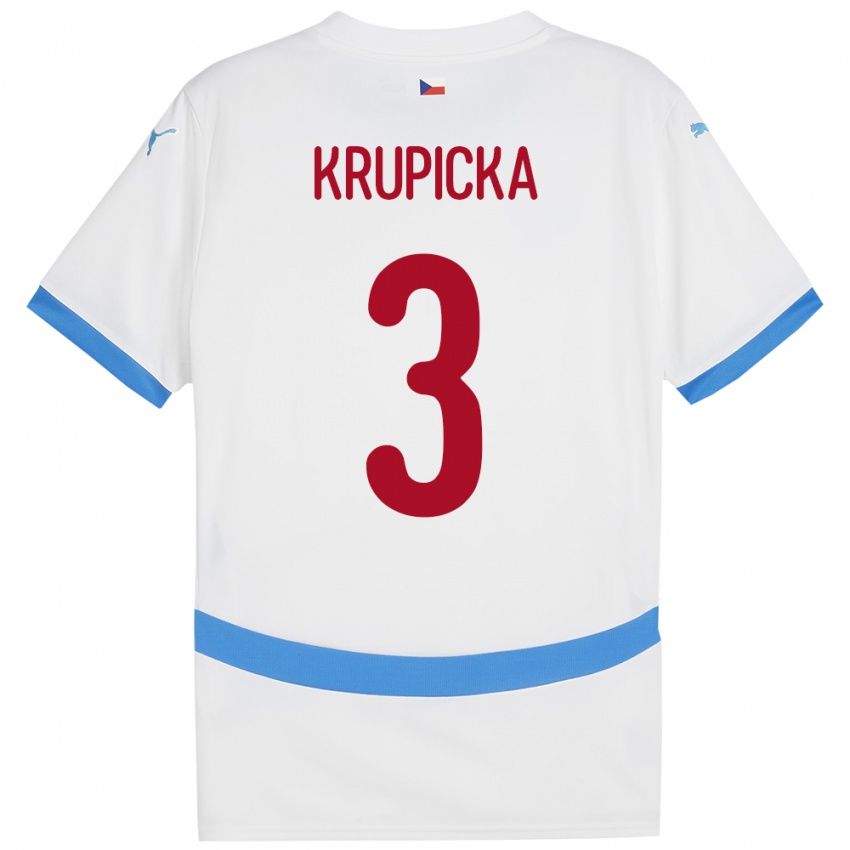 Niño Camiseta Chequia David Krupicka #3 Blanco 2ª Equipación 24-26 La Camisa Perú