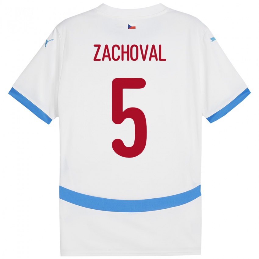 Niño Camiseta Chequia Matej Zachoval #5 Blanco 2ª Equipación 24-26 La Camisa Perú