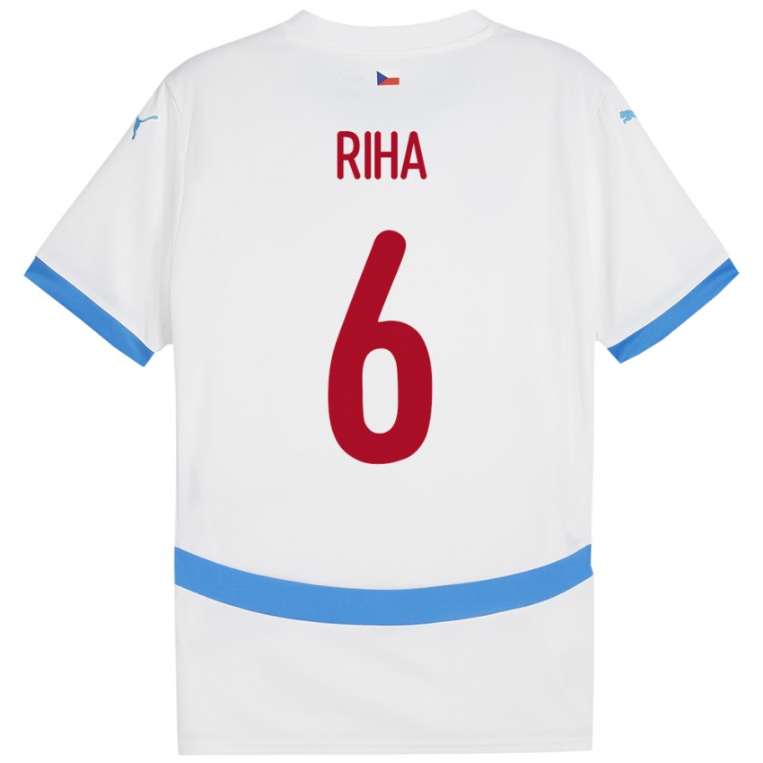 Niño Camiseta Chequia Ferdinand Riha #6 Blanco 2ª Equipación 24-26 La Camisa Perú