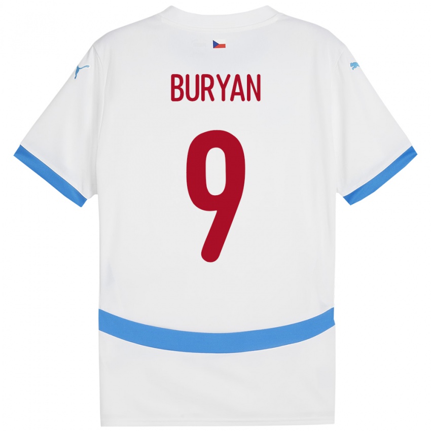 Niño Camiseta Chequia Jan Buryan #9 Blanco 2ª Equipación 24-26 La Camisa Perú