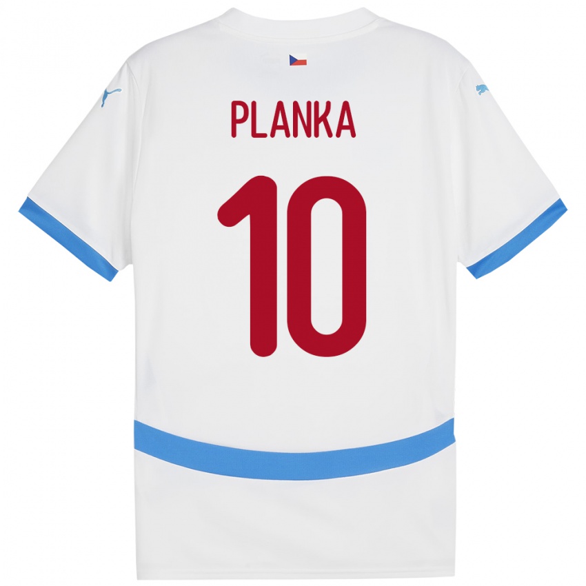 Niño Camiseta Chequia David Planka #10 Blanco 2ª Equipación 24-26 La Camisa Perú