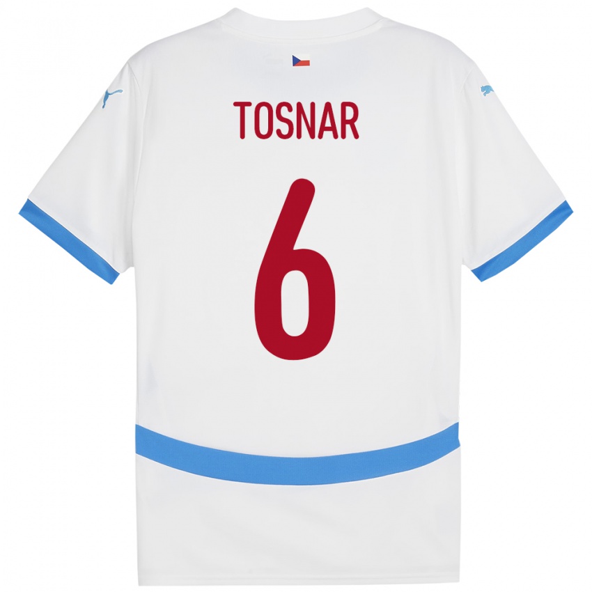 Niño Camiseta Chequia Jakub Tosnar #6 Blanco 2ª Equipación 24-26 La Camisa Perú