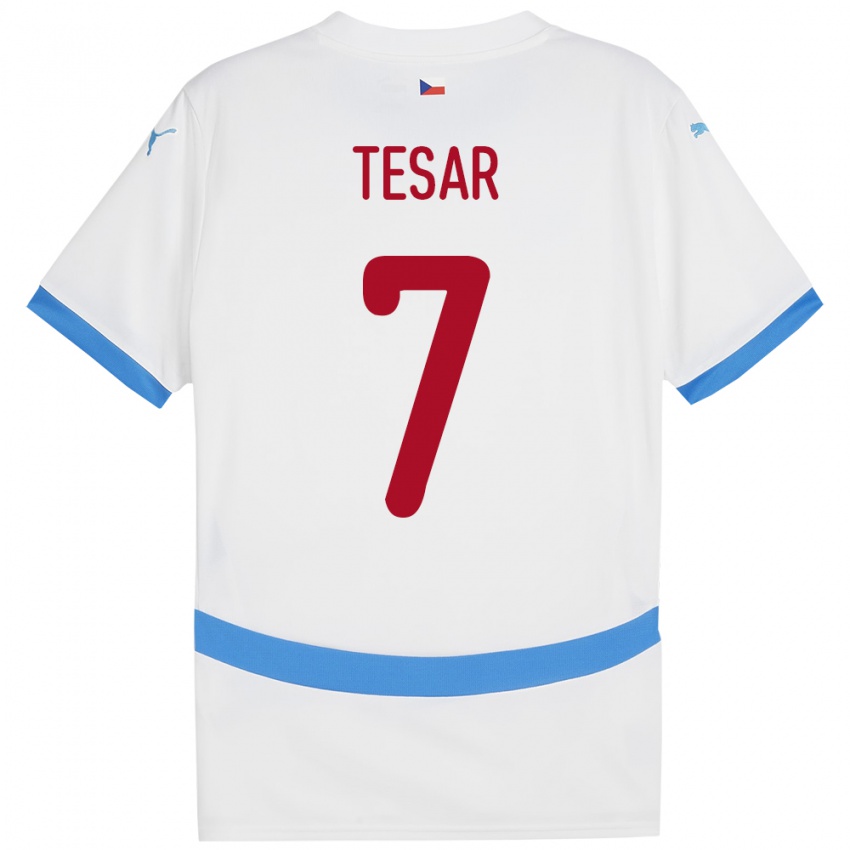 Niño Camiseta Chequia Simon Tesar #7 Blanco 2ª Equipación 24-26 La Camisa Perú