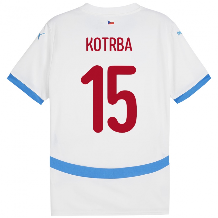 Niño Camiseta Chequia Damian Kotrba #15 Blanco 2ª Equipación 24-26 La Camisa Perú