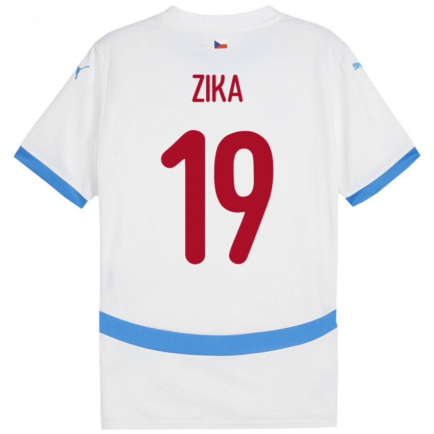 Niño Camiseta Chequia Petr Zika #19 Blanco 2ª Equipación 24-26 La Camisa Perú