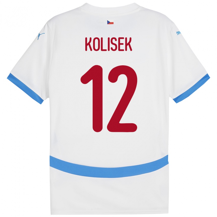 Niño Camiseta Chequia Jakub Kolisek #12 Blanco 2ª Equipación 24-26 La Camisa Perú