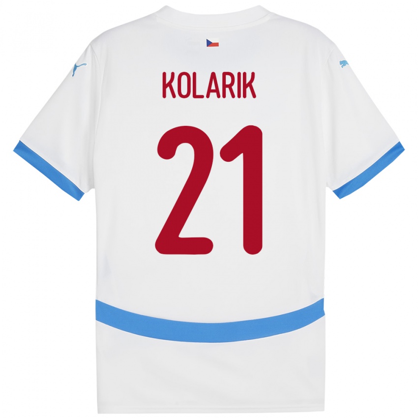 Niño Camiseta Chequia Josef Kolarik #21 Blanco 2ª Equipación 24-26 La Camisa Perú