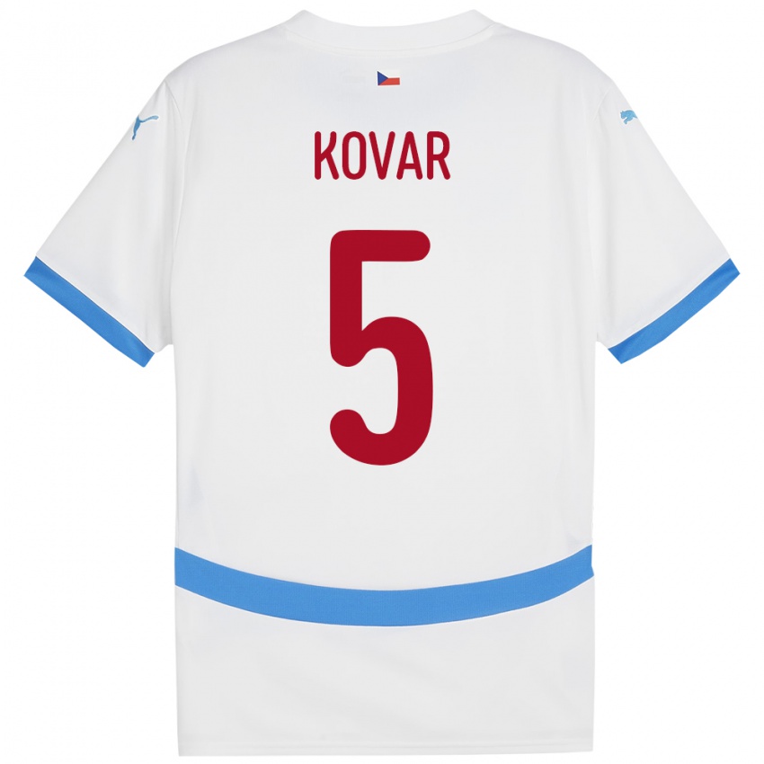 Niño Camiseta Chequia Martin Kovar #5 Blanco 2ª Equipación 24-26 La Camisa Perú