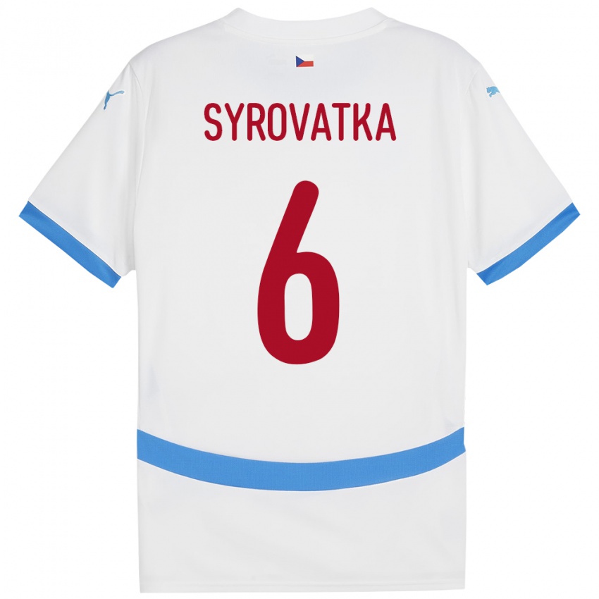 Niño Camiseta Chequia Matyas Syrovatka #6 Blanco 2ª Equipación 24-26 La Camisa Perú