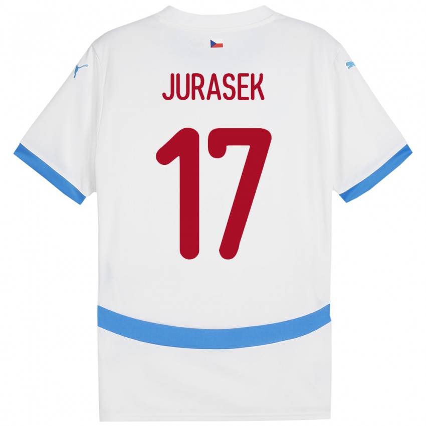 Niño Camiseta Chequia Patrik Jurasek #17 Blanco 2ª Equipación 24-26 La Camisa Perú