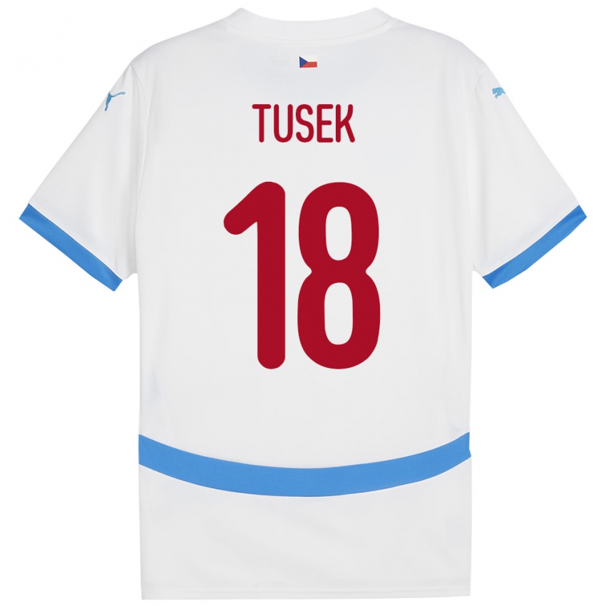 Niño Camiseta Chequia Adam Tusek #18 Blanco 2ª Equipación 24-26 La Camisa Perú