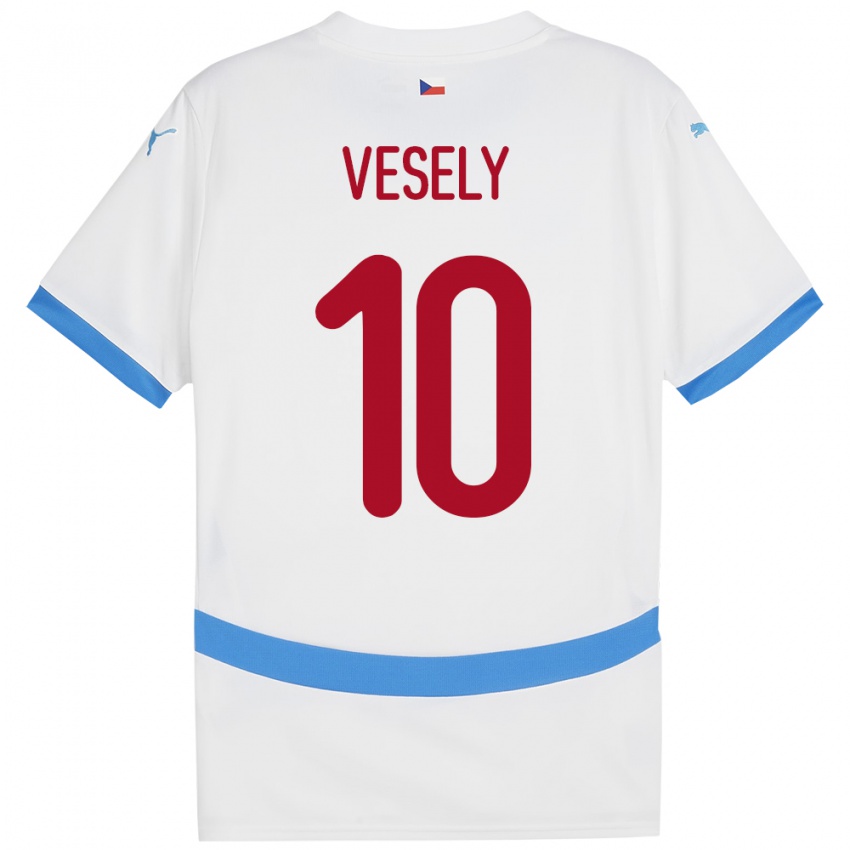 Niño Camiseta Chequia David Vesely #10 Blanco 2ª Equipación 24-26 La Camisa Perú