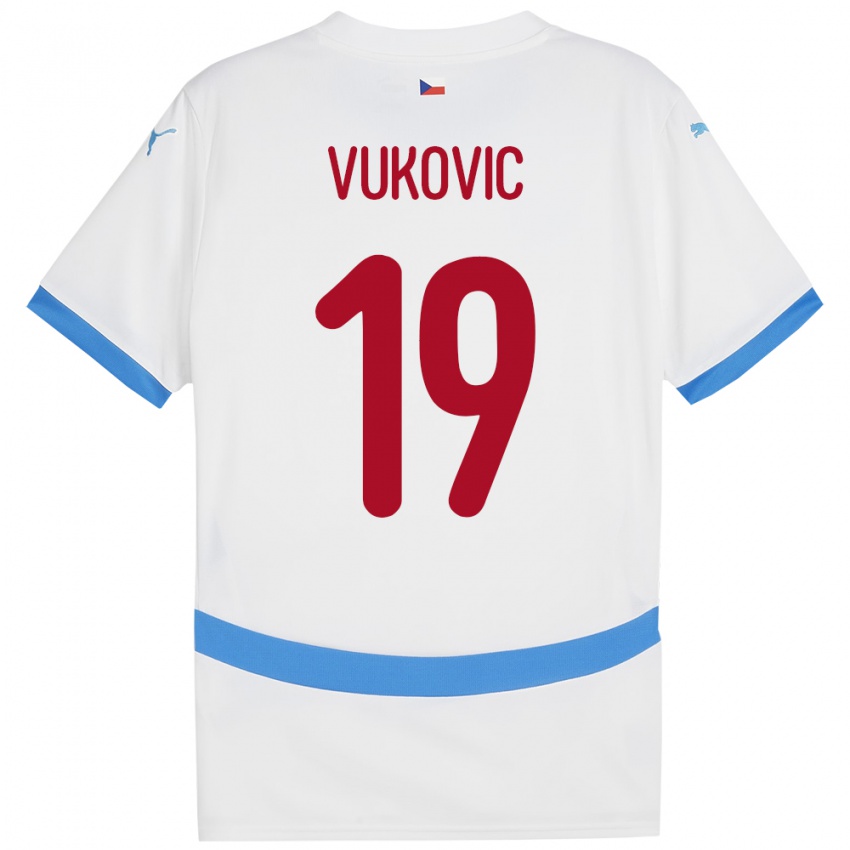 Niño Camiseta Chequia Kristian Vukovic #19 Blanco 2ª Equipación 24-26 La Camisa Perú