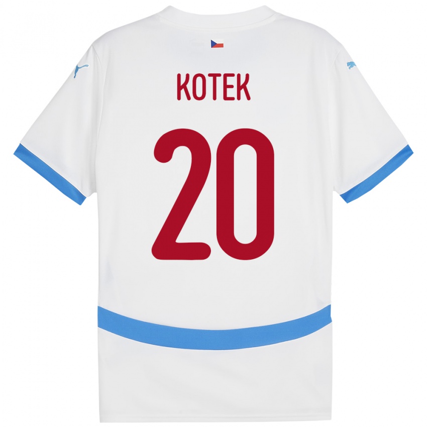 Niño Camiseta Chequia Tomas Kotek #20 Blanco 2ª Equipación 24-26 La Camisa Perú