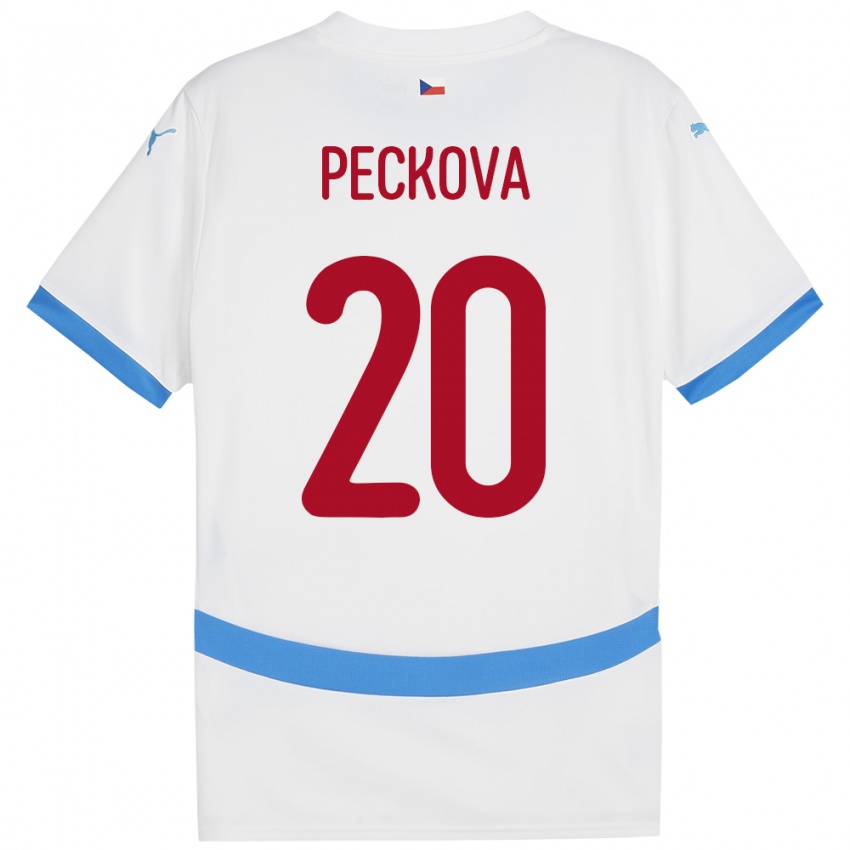 Niño Camiseta Chequia Alena Pěčková #20 Blanco 2ª Equipación 24-26 La Camisa Perú