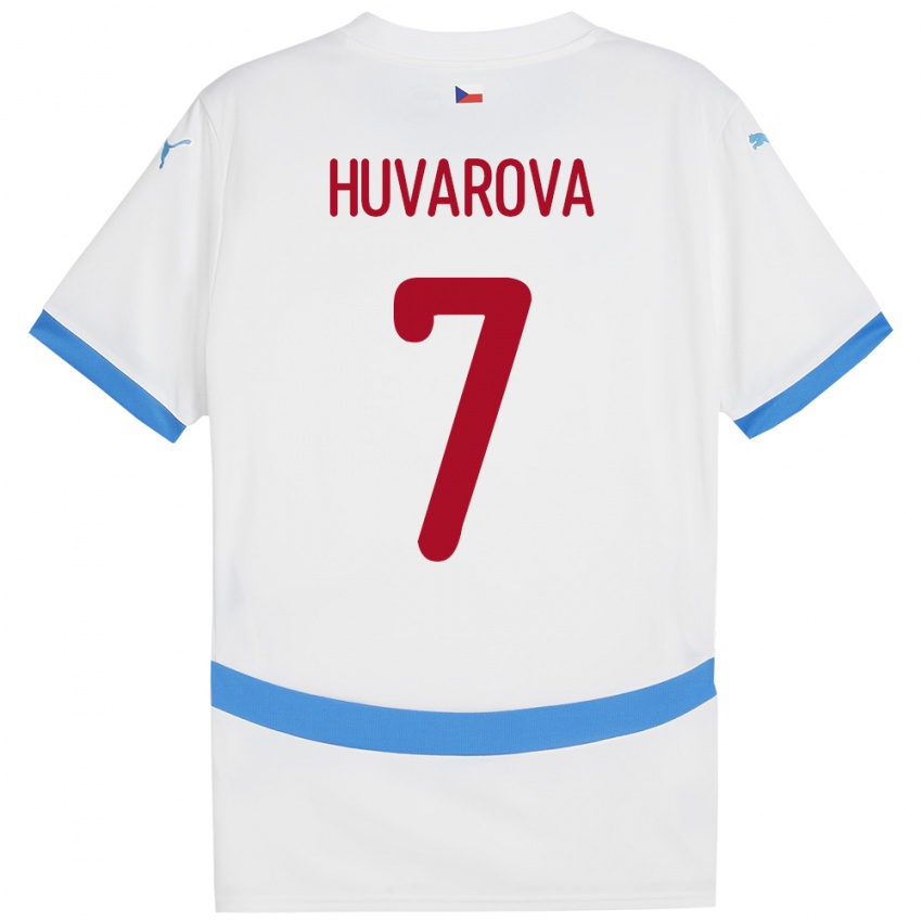 Niño Camiseta Chequia Dominika Huvarová #7 Blanco 2ª Equipación 24-26 La Camisa Perú