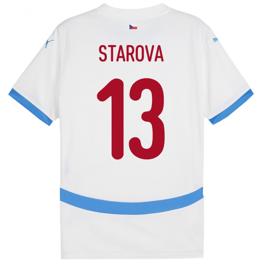 Niño Camiseta Chequia Antonie Stárová #13 Blanco 2ª Equipación 24-26 La Camisa Perú