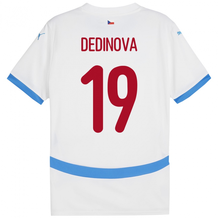 Niño Camiseta Chequia Aneta Dědinová #19 Blanco 2ª Equipación 24-26 La Camisa Perú