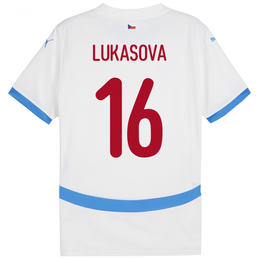 Niño Camiseta Chequia Olivie Lukášová #16 Blanco 2ª Equipación 24-26 La Camisa Perú