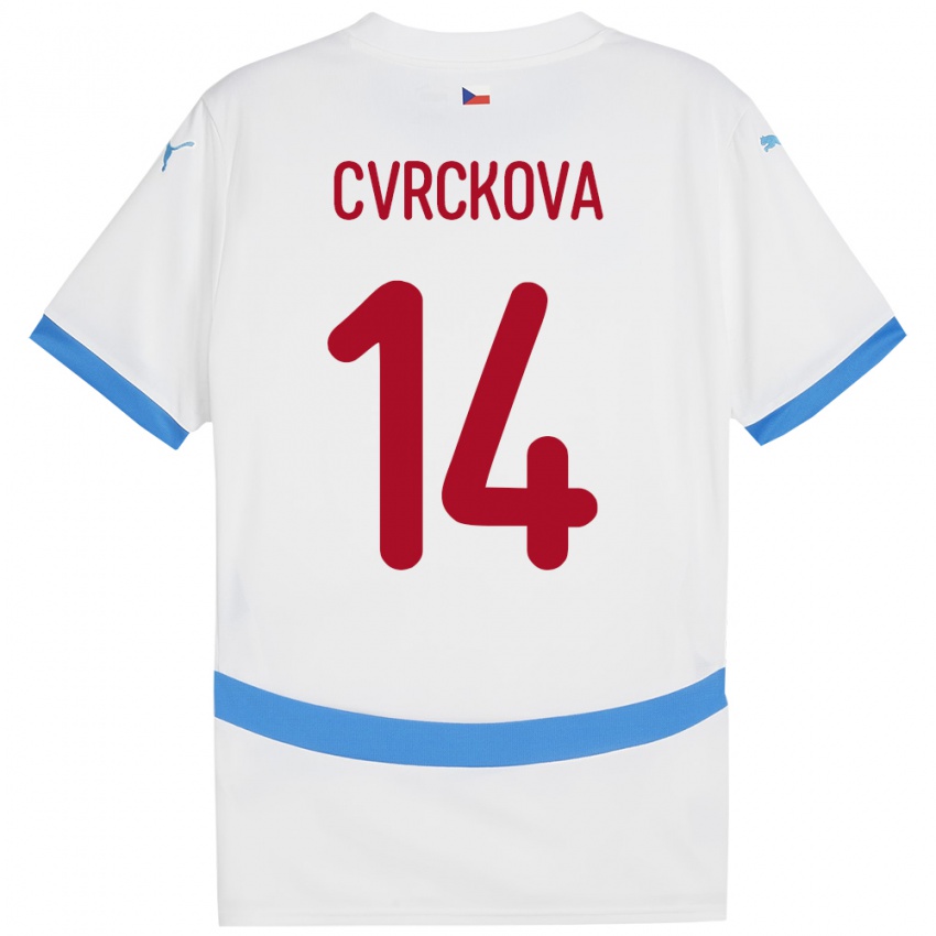 Niño Camiseta Chequia Klára Cvrčková #14 Blanco 2ª Equipación 24-26 La Camisa Perú