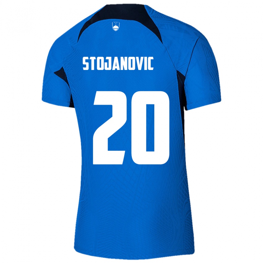 Niño Camiseta Eslovenia Petar Stojanović #20 Azul 2ª Equipación 24-26 La Camisa Perú