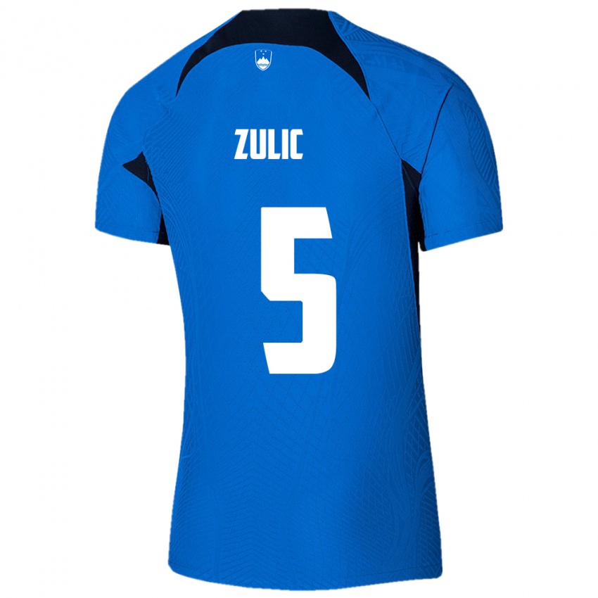 Niño Camiseta Eslovenia Anel Zulic #5 Azul 2ª Equipación 24-26 La Camisa Perú