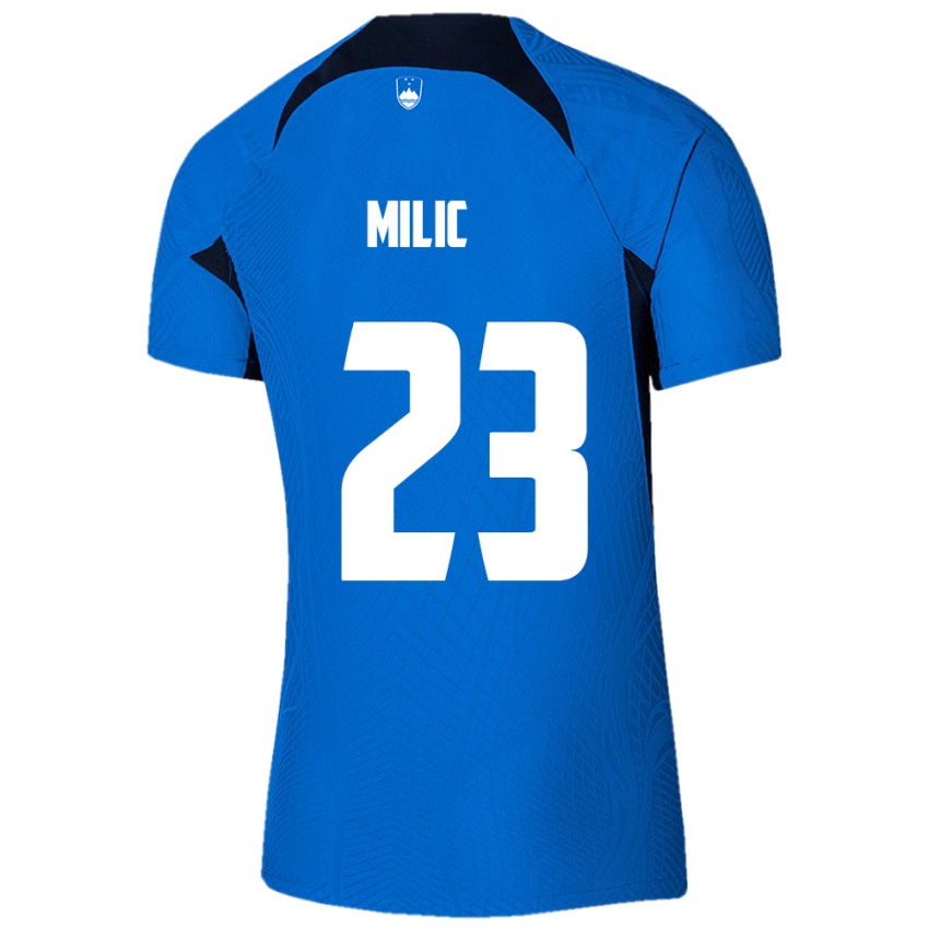 Niño Camiseta Eslovenia Nino Milic #23 Azul 2ª Equipación 24-26 La Camisa Perú