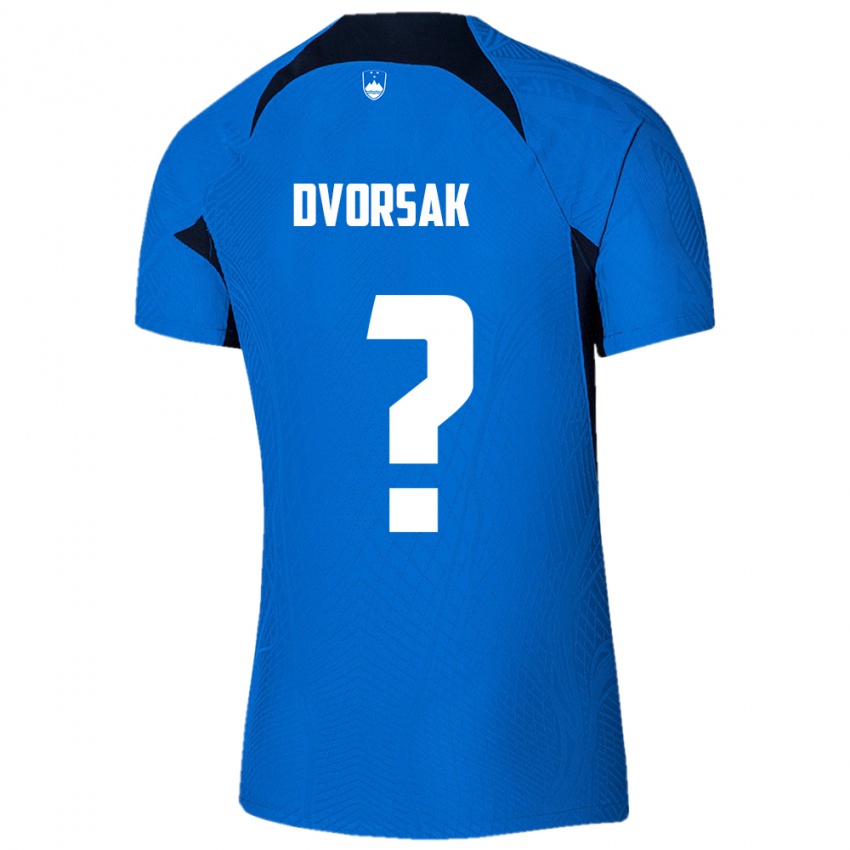 Niño Camiseta Eslovenia Matej Dvorsak #0 Azul 2ª Equipación 24-26 La Camisa Perú